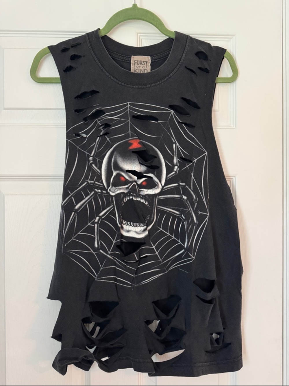 Furst of a Kind Vintage Distressed Skull Sleeveless Top